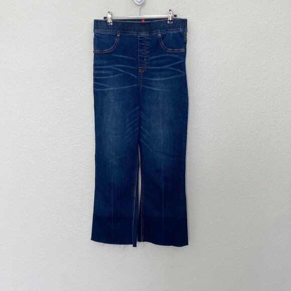 SPANX Denim - Spanx Blue Distressed Denim Frayed Hem Pull On Jeans Pants Womens size Medium